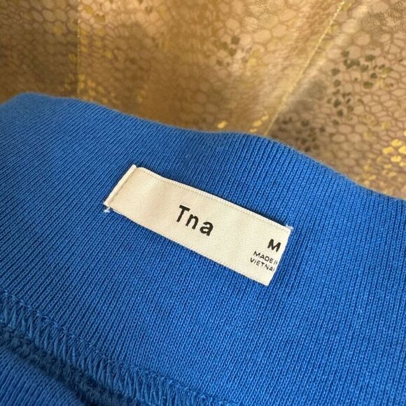 TNA Aritzia Cali Blue Cobalt Cotton Cut Off Lounge Sleep Shorts Medium - Picture 3 of 6